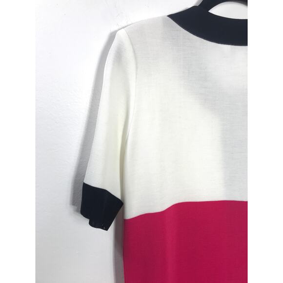 Exclusively Misook Sweater Cardigan Black Pink White Colorblock - Picture 5 of 8